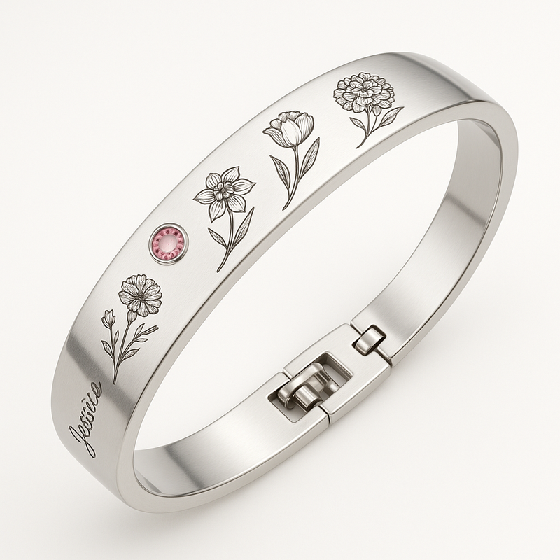 Boost Your Jewelry Business with Custom Stainless Steel Birth Flower Bracelets: A Trendy Choice for Personalized Floral Birthstone Designs Boost Your Jewelry Business with Custom Stainless Steel Birth Flower Bracelets: A Trendy Choice for Personalized Floral Birthstone Designs