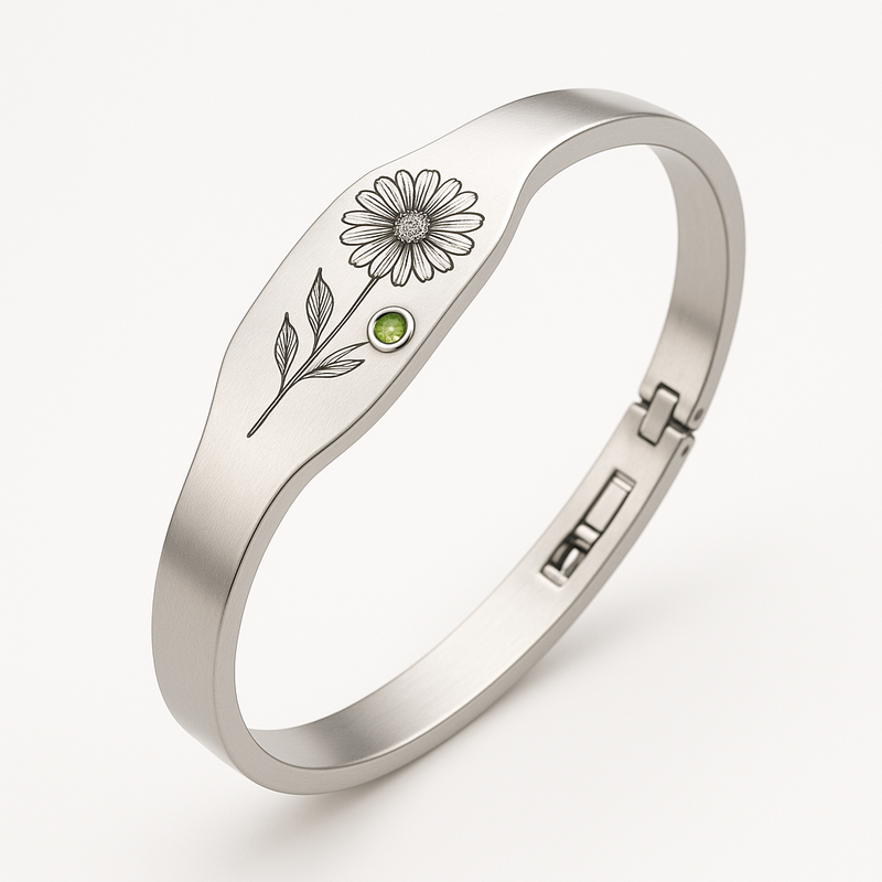 Custom Stainless Steel Birth Flower Bracelet: A Trend in Personalized Birthday Month Floral Bracelets and Birthstone Jewelry for B2B Clients