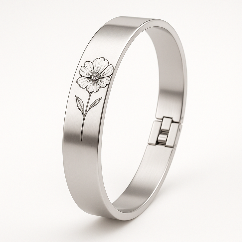 Boost Your Jewelry Brand with Custom Stainless Steel Birth Flower Bracelets: Personalize Birthday Month Floral Bracelets for Maximum Appeal