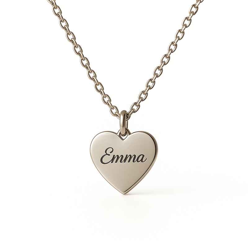 Dainty Romantic Heart Charm Necklace with Personalized Engraving Pearl 1 Dainty Romantic Heart Charm Necklace with Personalized Engraving Pearl