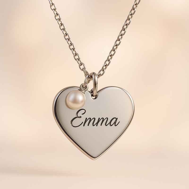Dainty Romantic Heart Necklace with Personalized Stainless Steel Charm 1 Dainty Romantic Heart Necklace with Personalized Stainless Steel Charm