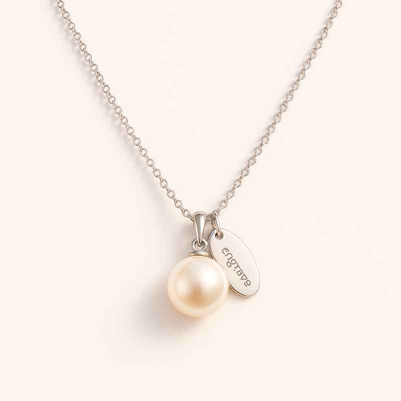 Dainty Personalized Pearl Necklace with Romantic Stainless Steel Charm 1 Dainty Personalized Pearl Necklace with Romantic Stainless Steel Charm
