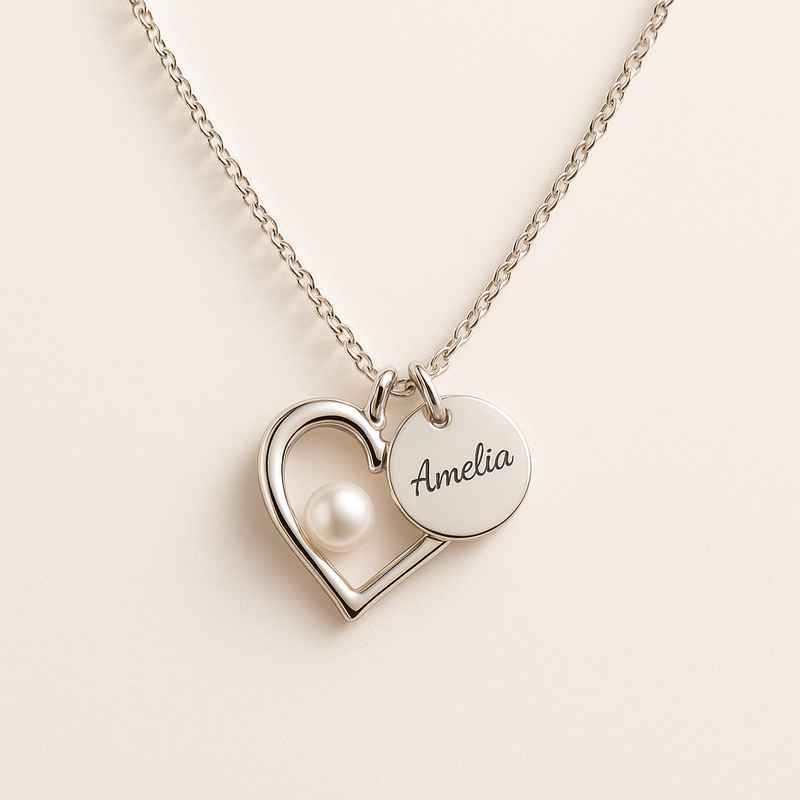 Dainty Romantic Pearl Heart Necklace Personalized Stainless Steel Charm 1 Dainty Romantic Pearl Heart Necklace Personalized Stainless Steel Charm