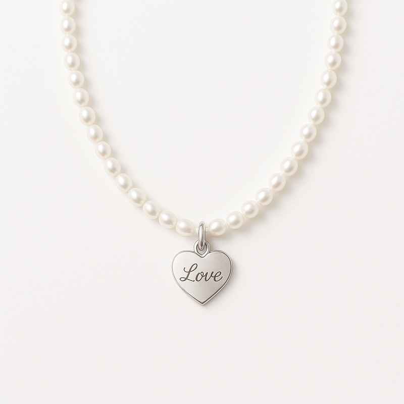 Dainty Romantic Pearl Necklace with Personalized Stainless Steel Charm 1 Dainty Romantic Pearl Necklace with Personalized Stainless Steel Charm