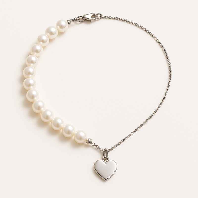 Dainty Romantic Necklace with Personalized Engraving Heart Charm