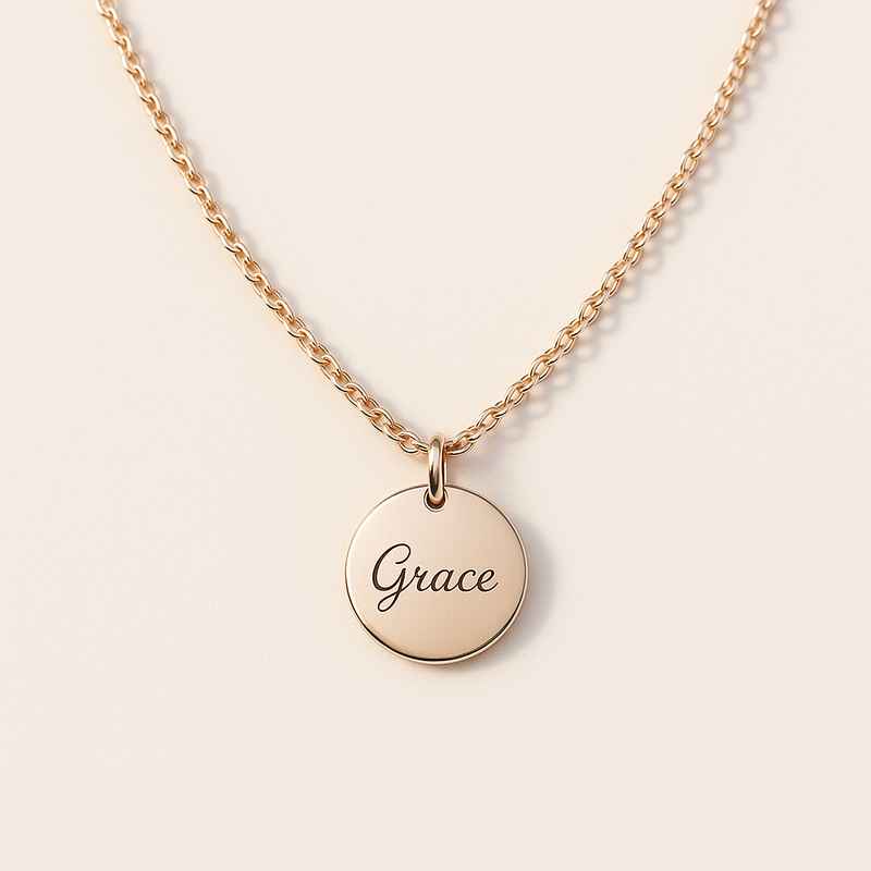 Dainty Romantic Necklace with Personalized Stainless Steel Charm