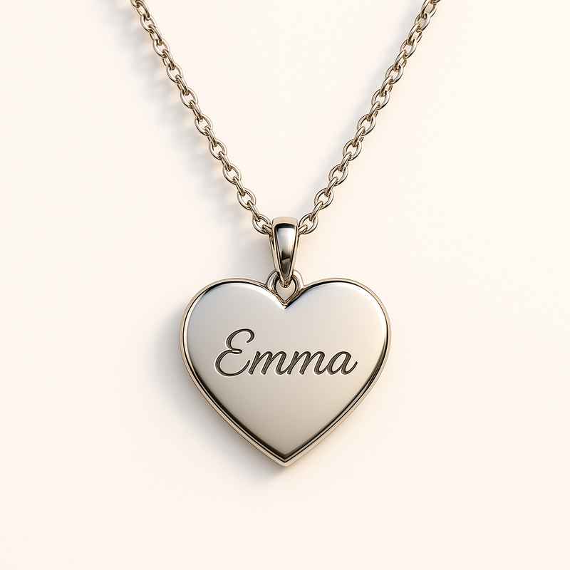 Dainty Romantic Heart Charm Necklace - Personalized Stainless Steel Love Necklace