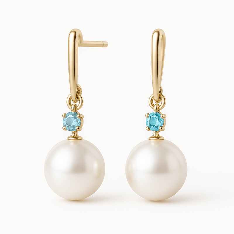 Elegant Minimalist Pearl Earrings with Meaningful Birthstone Charm 1 Elegant Minimalist Pearl Earrings with Meaningful Birthstone Charm