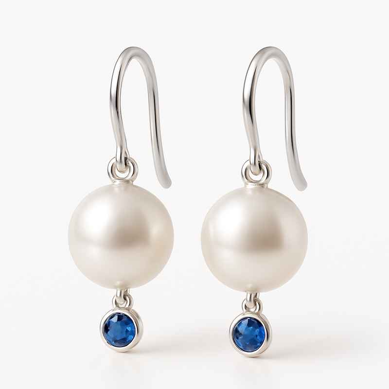 Elegant Minimalist Pearl Earrings with Meaningful Birthstone Charm 1 Elegant Minimalist Pearl Earrings with Meaningful Birthstone Charm