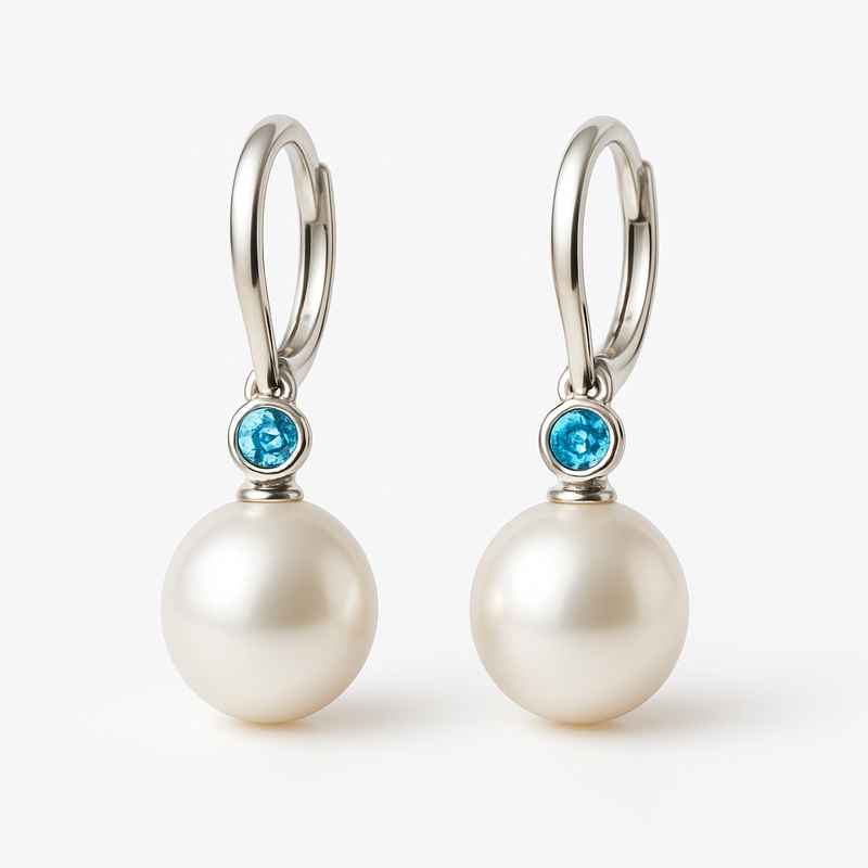 Elegant Minimalist Pearl Earrings with Meaningful Birthstone Charm 3 Elegant Minimalist Pearl Earrings with Meaningful Birthstone Charm