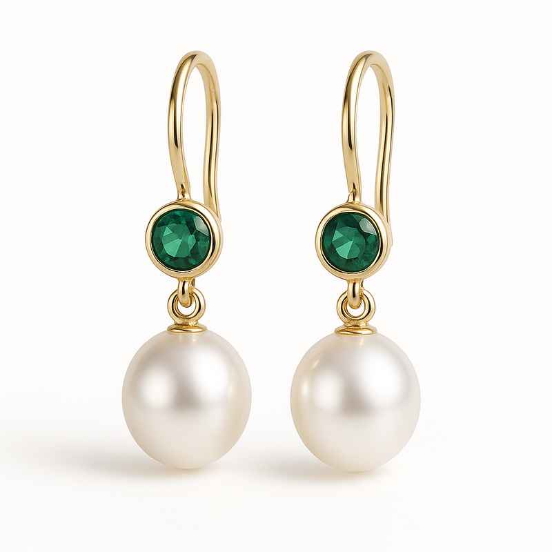 Elegant Minimalist Pearl Earrings with Meaningful Birthstone Charm 2 Elegant Minimalist Pearl Earrings with Meaningful Birthstone Charm