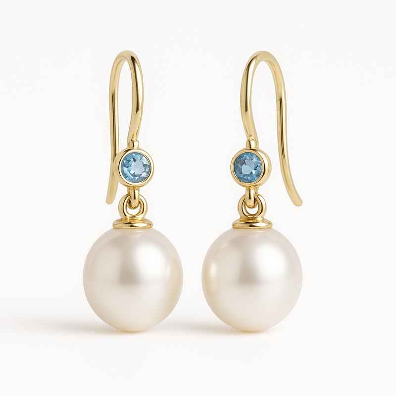 Elegant Minimalist Pearl Earrings with Meaningful Birthstone Charm 2 Elegant Minimalist Pearl Earrings with Meaningful Birthstone Charm