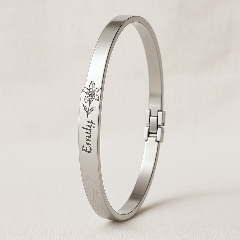 Custom Stainless Steel Birth Flower Bracelet Manufacturing: Personalized Floral Jewelry Solutions for Wholesale Growth