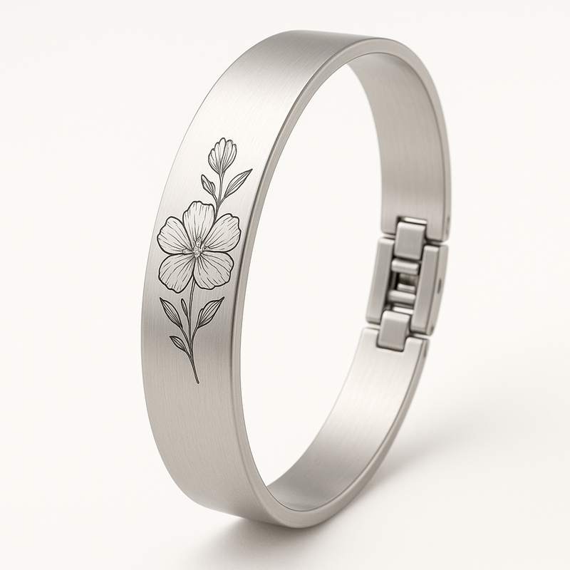 Custom Stainless Steel Birth Flower Bracelet: The Perfect Personalized Jewelry Solution for Your Wholesale Business