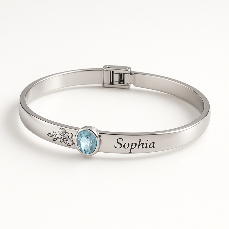 Custom Stainless Steel Birth Flower Bracelet: The Ultimate Personalized Floral Bracelet for Birthdays and Special Occasions 3 Custom Stainless Steel Birth Flower Bracelet: The Ultimate Personalized Floral Bracelet for Birthdays and Special Occasions