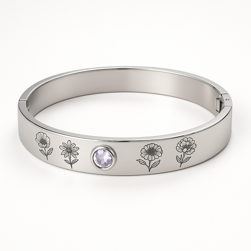 Boost Your Jewelry Business with Custom Stainless Steel Birth Flower Bracelets: Perfect for Birthday Month Floral and Personalized Birthstone Designs