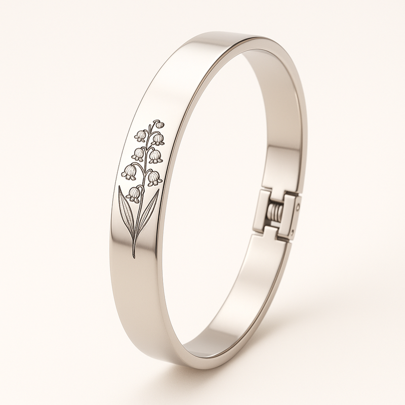 Custom Stainless Steel Birth Flower Bracelet: Personalized Birth Month Floral Bracelet for Wholesale Jewelry Business Growth