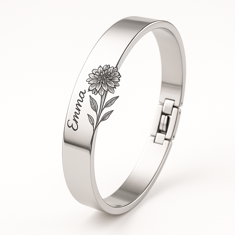 Custom Stainless Steel Birth Flower Bracelet: The Trend in Personalized Floral Bracelets for Birthdays and Wholesale Jewelry
