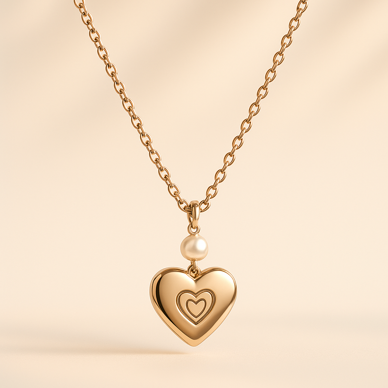 Dainty Romantic Pearl Heart Necklace Trends: OEM/ODM Customization for Personalized Stainless Steel Love Charms and Engraved Love Heart Pearl Necklaces