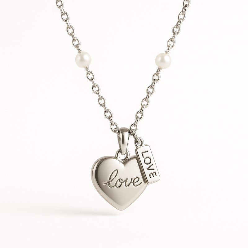 Boost Your Jewelry Business with Dainty Romantic Pearl Necklaces and Personalized Engraving Heart Necklaces: Quality Stainless Steel Love Charm Necklace Manufacturing for Retailers
