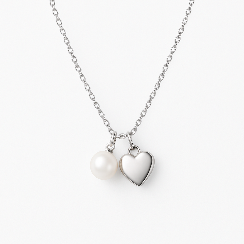 Boost Jewelry Sales with Dainty Romantic Necklaces: Custom Stainless Steel & Pearl Heart Charms at Low MOQ