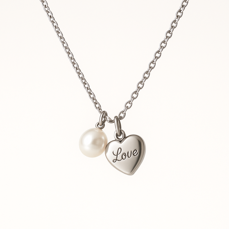 Boost Your Jewelry Business with Dainty Romantic Heart Charm Necklaces: Personalized Stainless Steel Pearl and Engraved Love Heart Charm Designs