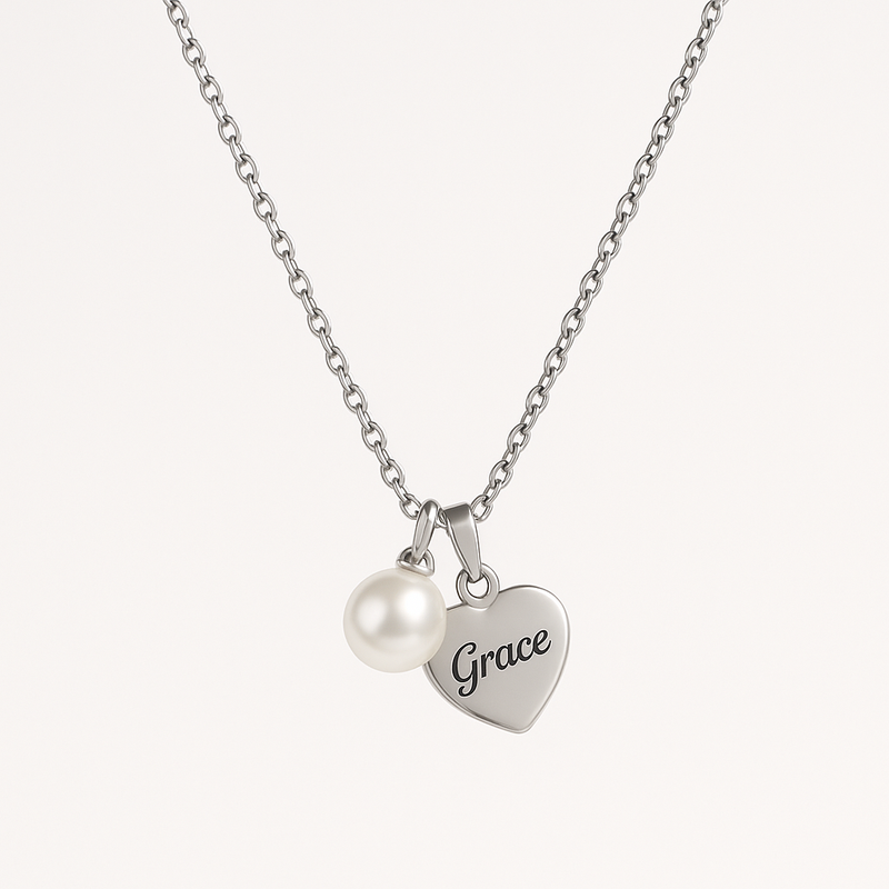 Dainty Romantic Necklace Trends for 2025: Customizable Stainless Steel Pearl Heart Charms and Personalized Engraving Options for Your Jewelry Brand
