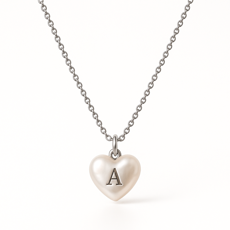 Elevate Your Jewelry Line with a Dainty Romantic Necklace: Customizable Personalized Pearl Heart Charm and Stainless Steel Love Necklaces for Wholesale Clients