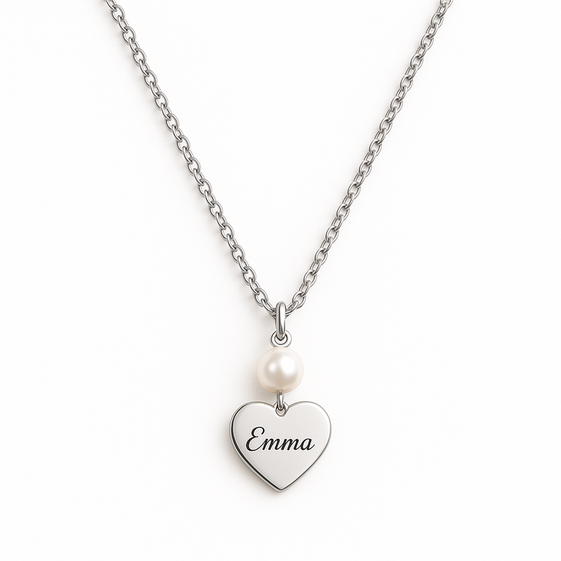 Discover the Appeal of Dainty Romantic Charm Necklaces: Personalized Engraving Heart and Stainless Steel Pearl Love Necklaces for Jewelry Brands