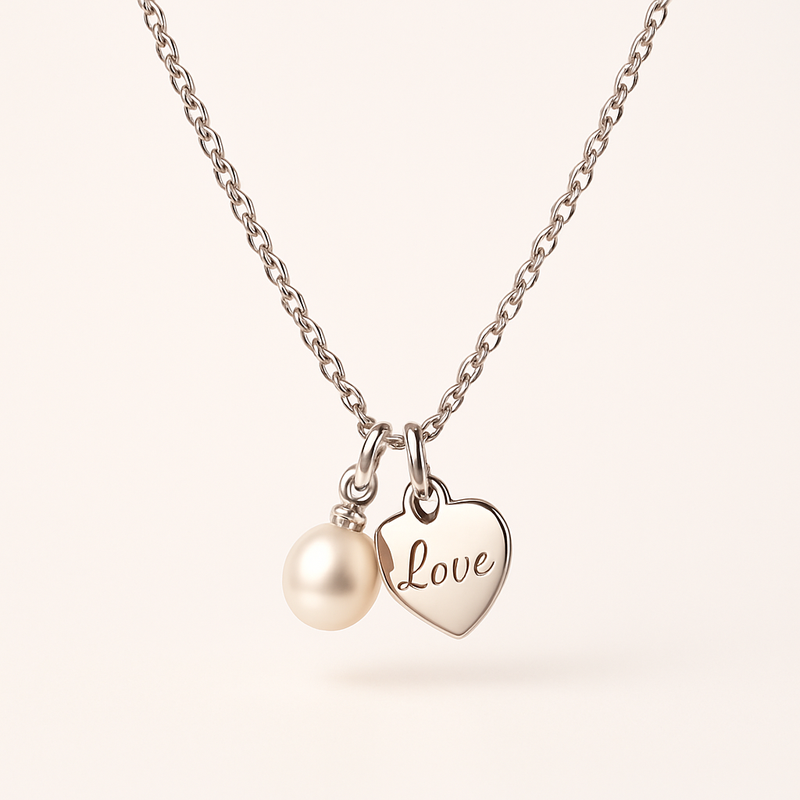 Enhance Your Jewelry Brand with Dainty Romantic Necklaces: Personalized Stainless Steel Charm & Pearl Love Heart Necklaces for Custom Wholesale Solutions