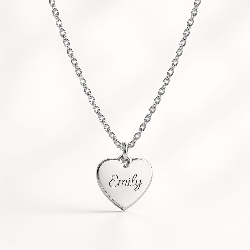 Elevate Your Jewelry Line with a Dainty Romantic Charm Necklace: Customizable Personalized Engraving & Stainless Steel Heart Charm Options