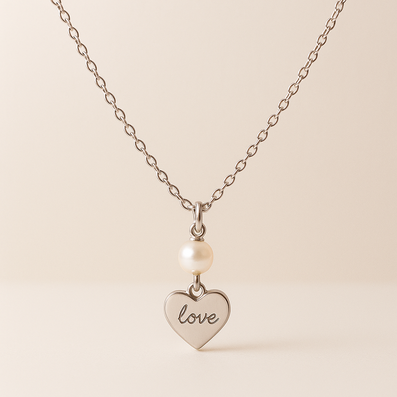 Boost Your Jewelry Brand with a Dainty Romantic Personalized Heart Necklace, Stainless Steel Pearl Charm Necklace, and Engraved Love Heart Pendant Necklace Customization Options