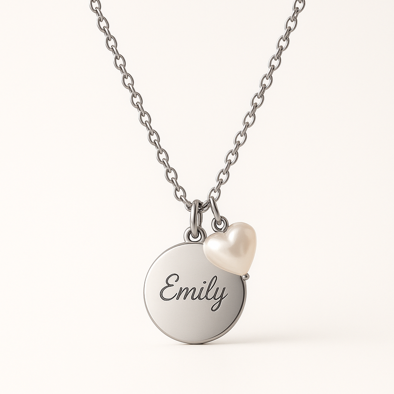 Enhance Your Jewelry Brand with Dainty Romantic Necklaces: Personalized Engraving & Stainless Steel Pearl Heart Charm Options