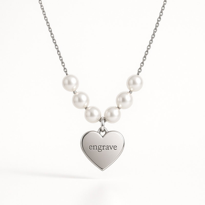 The Growing Trend of Dainty Romantic Necklaces: Customizable Personalized Engraving Pearl Necklaces with Stainless Steel Love Heart Charm for Jewelry Brands