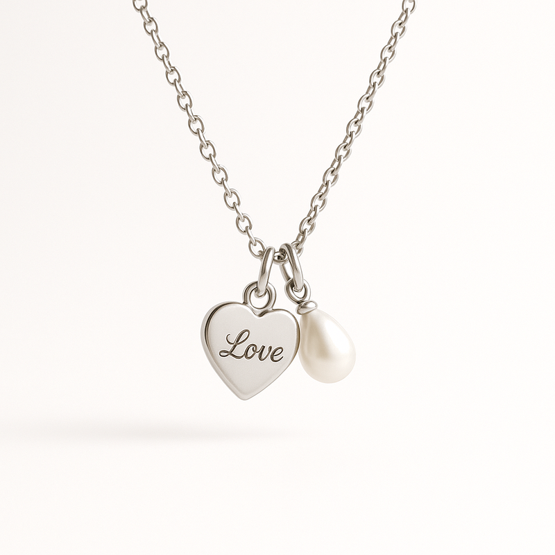 Boost Your Jewelry Brand with Custom Dainty Romantic Necklaces, Personalized Engraving Pearl Necklaces, and Stainless Steel Love Heart Charms