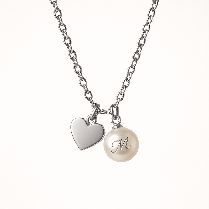 Dainty Romantic Heart Charm Necklace: Wholesale Customization of Personalized Stainless Steel Love & Engraved Pearl Charm Necklaces for Business Growth 2 Dainty Romantic Heart Charm Necklace: Wholesale Customization of Personalized Stainless Steel Love & Engraved Pearl Charm Necklaces for Business Growth