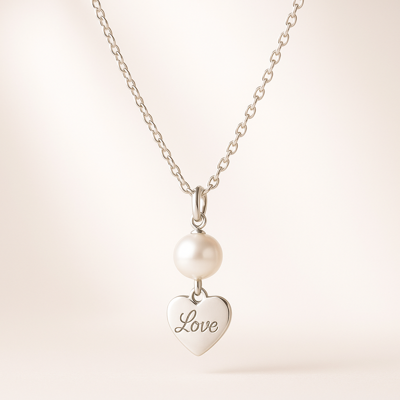 Elevate Your Jewelry Collection with Dainty Romantic Necklaces: Personalized Engraving & Pearl Love Heart Charm Designs for Business Growth