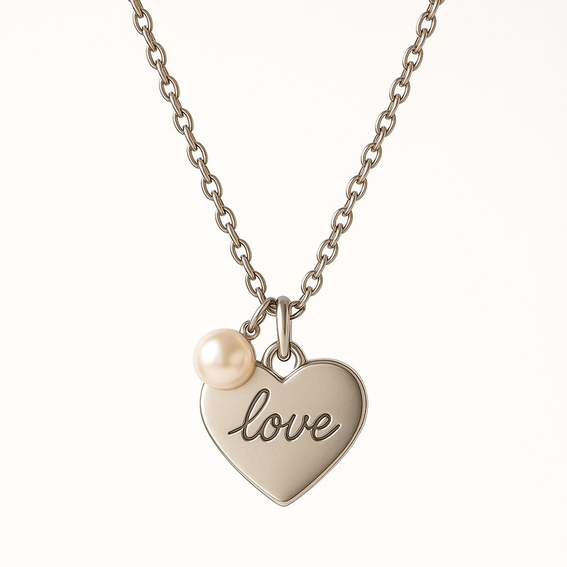 Dainty Personalized Heart Necklace, Romantic Pearl Charm Necklace, and Stainless Steel Engraving Necklace: Customization and Wholesale Manufacturing for Jewelry Brands
