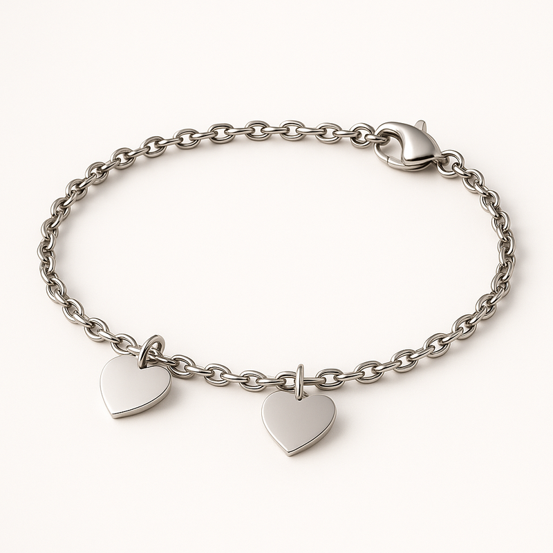 Boost Your Jewelry Business with Dainty Romantic Charm Bracelets: Customizable Stainless Steel Love Heart & Engraving Options