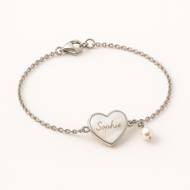 Dainty Romantic Charm Bracelet: Unlocking the Potential of Personalized Stainless Steel Love Bracelets & Engraved Pearl Heart Bracelets for Wholesale Jewelry Businesses