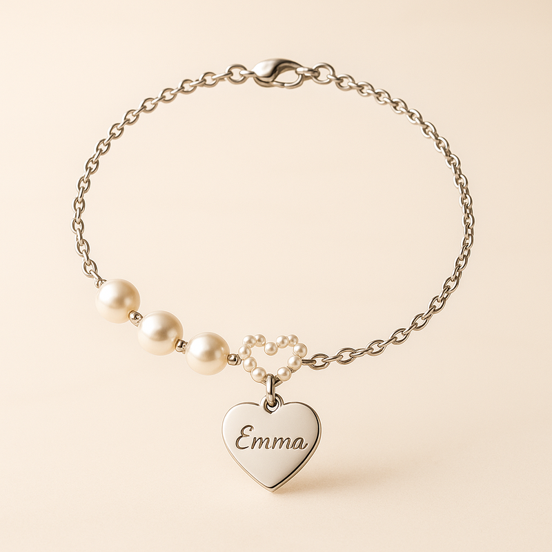 How a Dainty Romantic Charm Bracelet Can Elevate Your Personalized Stainless Steel Jewelry Line with Engraved Pearl Heart Designs 2 How a Dainty Romantic Charm Bracelet Can Elevate Your Personalized Stainless Steel Jewelry Line with Engraved Pearl Heart Designs