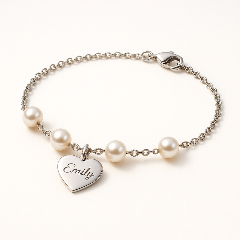 Boost Your Jewelry Brand with a Dainty Personalized Heart Charm Bracelet: Custom Romantic Pearl Stainless Steel Options for OEM/ODM Boost Your Jewelry Brand with a Dainty Personalized Heart Charm Bracelet: Custom Romantic Pearl Stainless Steel Options for OEM/ODM