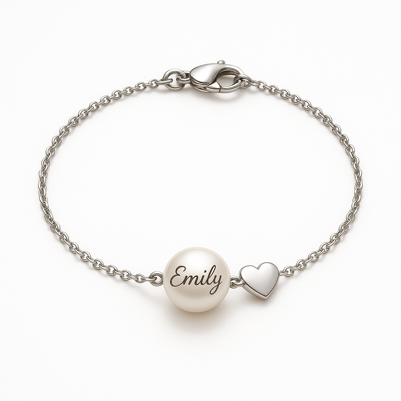 Discover the Charm of Dainty Romantic Charm Bracelets: Personalized Stainless Steel Love Bracelets and Engraved Pearl Heart Bracelets for Your Jewelry Line