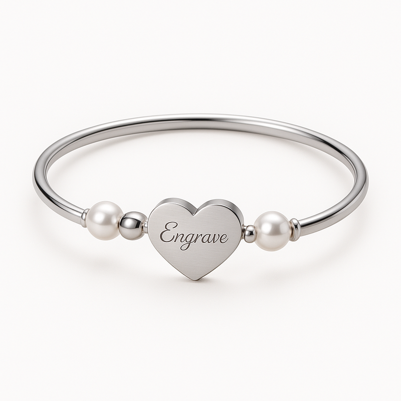 Dainty Romantic Bracelet: Customizable Stainless Steel Heart Pearl Bracelets for Wholesale Manufacturing