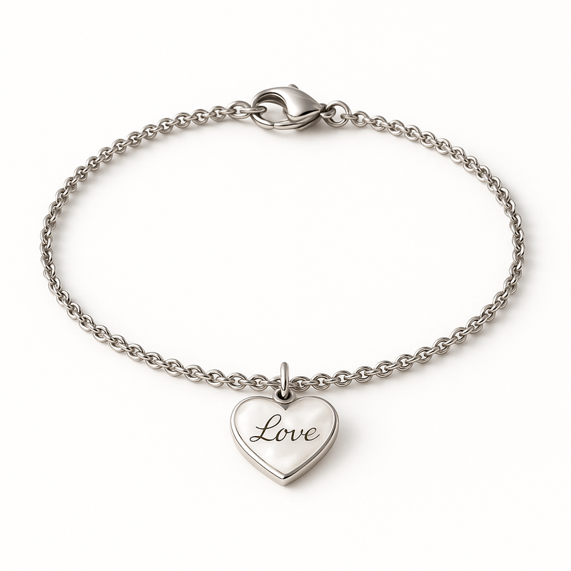 Dainty Romantic Stainless Steel Personalized Bracelet: Elevate Your Jewelry Line with Engraved Pearl Heart Charm and Custom Love Heart Jewelry 7 Dainty Romantic Stainless Steel Personalized Bracelet: Elevate Your Jewelry Line with Engraved Pearl Heart Charm and Custom Love Heart Jewelry