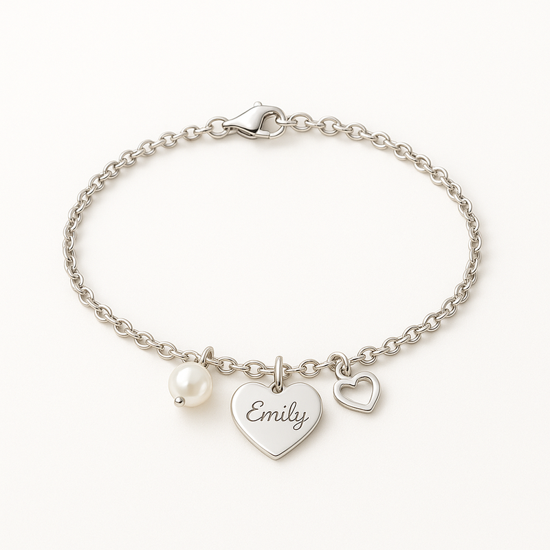 Boost Your Jewelry Business with Dainty Romantic Charm Bracelets, Personalized Stainless Steel Bracelets, and Engraved Pearl Love Heart Bracelets 6 Boost Your Jewelry Business with Dainty Romantic Charm Bracelets, Personalized Stainless Steel Bracelets, and Engraved Pearl Love Heart Bracelets
