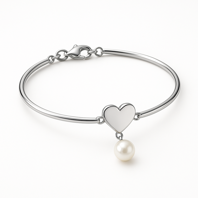 Boost Your Jewelry Business with Custom Dainty Romantic Bracelets: Personalized Pearl Charm and Stainless Steel Love Heart Designs