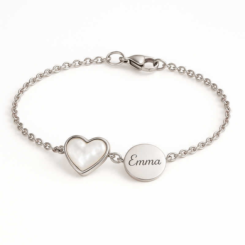 Enhance Your Jewelry Line with a Dainty Romantic Charm Bracelet, Personalized Stainless Steel Love Bracelet, and Engraved Pearl Heart Bracelet for Business Growth