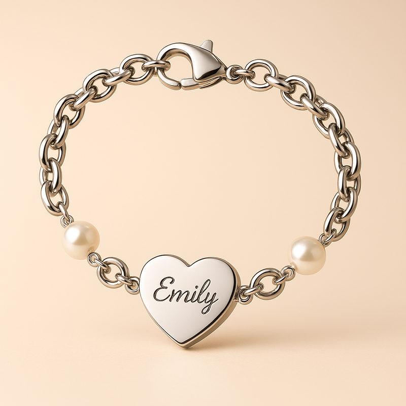 Enhance Your Jewelry Business with Dainty Romantic Charm Bracelets, Personalized Stainless Steel Heart Bracelets, and Engraved Pearl Love Bracelets