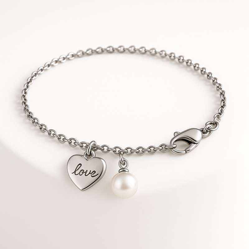 Dainty Romantic Bracelet Trends: Customizing Personalized Pearl Charm and Stainless Steel Love Heart Bracelets for Wholesale Jewelry Success